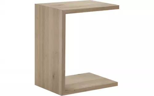 Goossens Bijzettafel Quinze, hout eiken onbewerkt, modern design, 50 x 60 x 35 cm