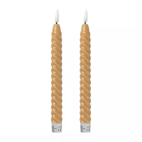 LED dinerkaars twist - taupe - set van 2 - ø2.2x24.5 cm