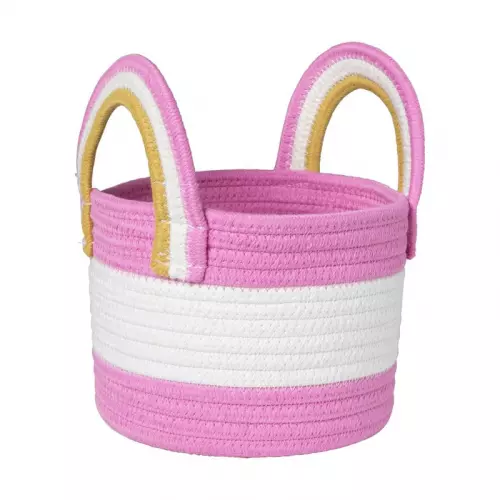 Mand colors met hengsels - roze/wit - ø13x17 cm