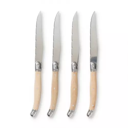 Steakmessen 23 cm - hout - set van 4