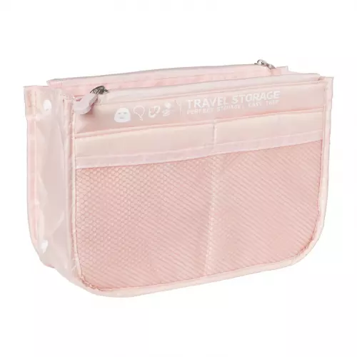 Koffer/tas organizer - roze - 26x9x17 cm