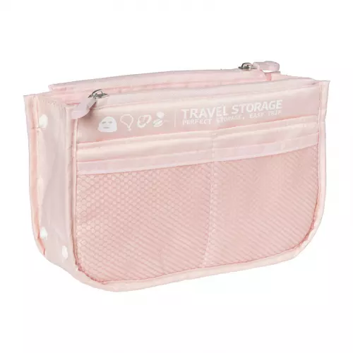 Koffer/tas organizer - roze - 23.5x7x14 cm