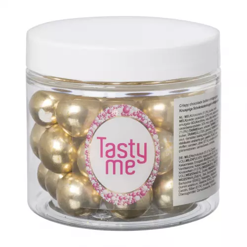 Tasty Me cripsy chocolade ballen - goud - 100 gram