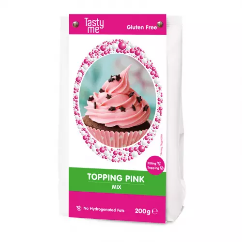 Tasty Me topping cream - roze - 200 gram