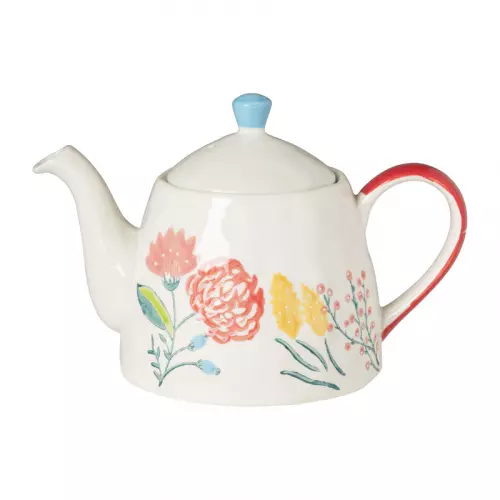 Theepot bloemen - multikleur - 750 ml