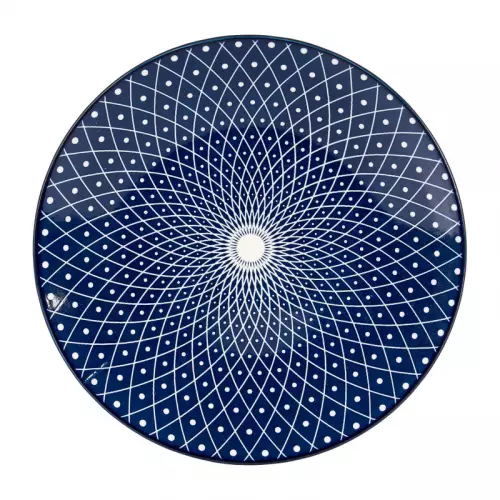 Dinerbord blue print - diamonds - ⌀26 cm