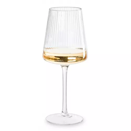 Wijnglas ribbel groot - glas - 400 ml