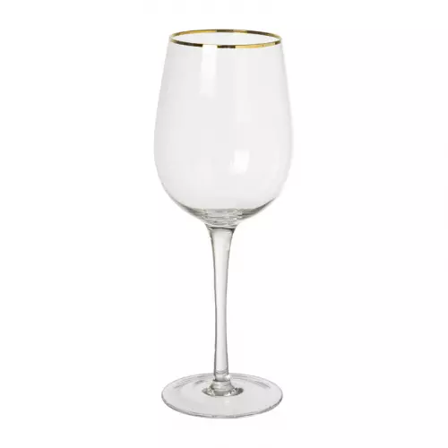 Wijnglas gouden rand - transparant - 380 ml