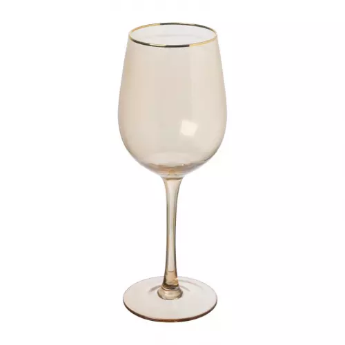 Wijnglas gouden rand - oker - 380 ml