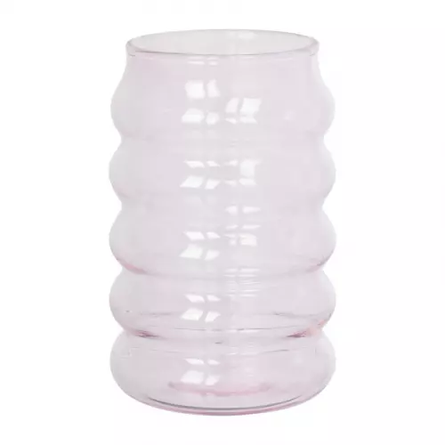 Drinkglas bubbel - roze - ø8x13 cm