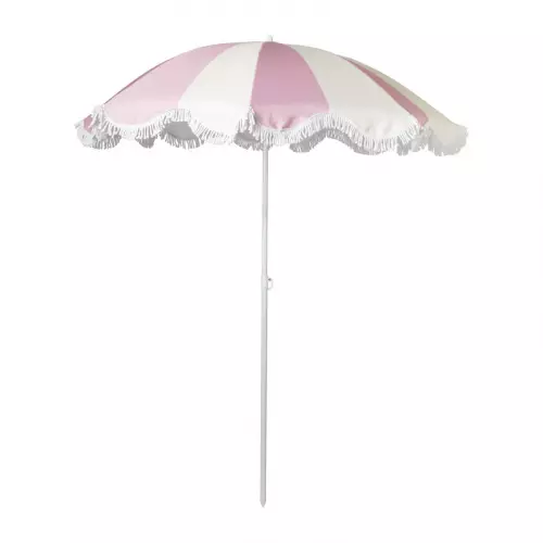 Parasol gestreept - roze/beige - ø160x180 cm