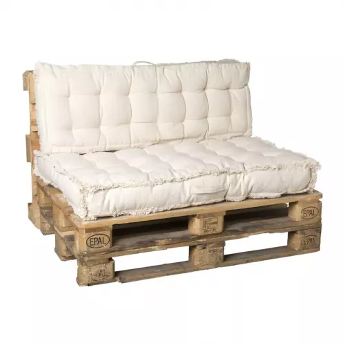 Luxe palletkussens 120x80 cm - naturel - set van 2