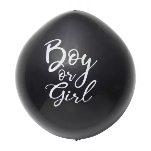 Confettiballon gender reveal - zwart - ø60 cm