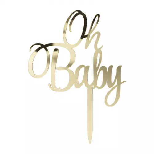 Cake topper Oh baby - goud