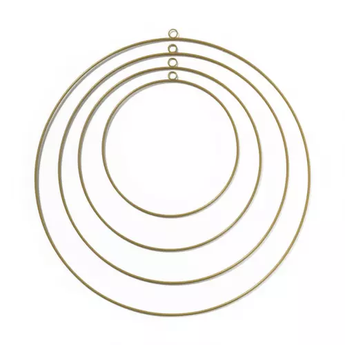 Metalen deco ringen - goud - set van 4