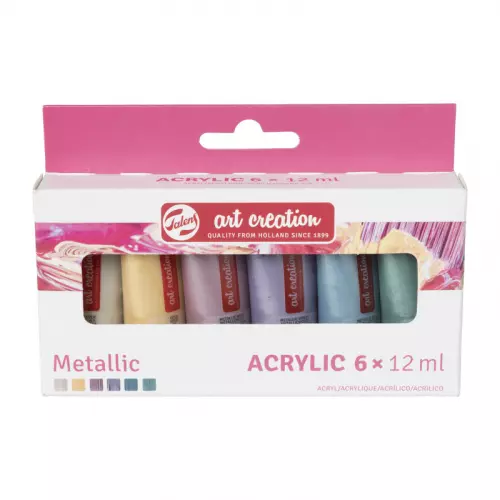 Talens acrylverf - metallic - set van 6