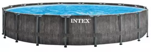 Intex Prism Frame Pool Greywood - 549 x 122 cm - met filterpomp en accessoires