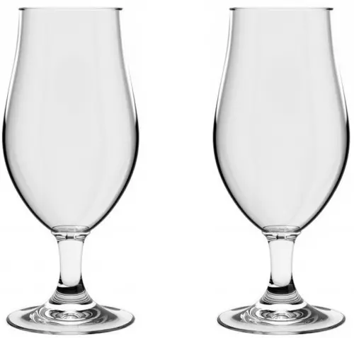 HappyGlass Mr. Gustav luxe kunststof bierglas - 2 stuks