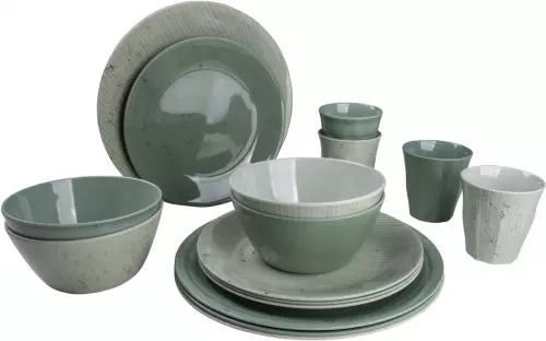 Bo-Camp Mix & Match melamine serviesset - 16-delig - Groen