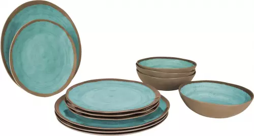 Bo-Camp Halo melamine serviesset - 12-delig - Aqua