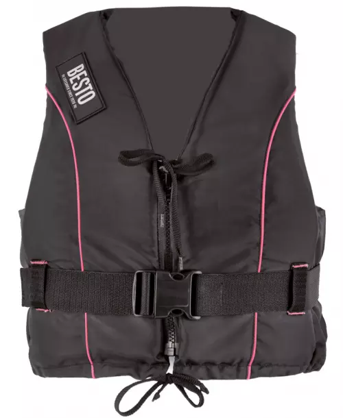 Besto Dinghy Zipper 50N zwemvest - Zwart/Roze XS