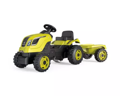 Smoby Farmer XL traptrekker met trailer - Groen