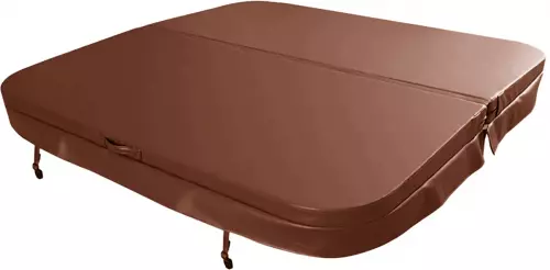 W&apos;eau spa cover 240 x 240 cm - Bruin - Radius 18 cm